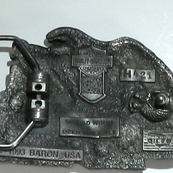 BARON 1993 HARLEY-DAVIDSON MOTORCYCLES NATIVE EAGLE SPIRIT AMERICA BELT BUCKLE - Picture 7 of 9